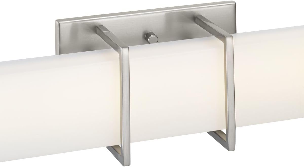 Progress Lighting Phase 2.2 LED Collection 24" White Shade Modern Bath Vanity Light Brushed Nickel