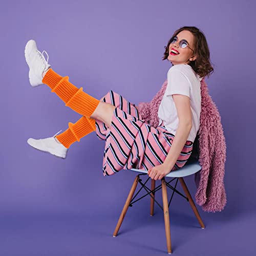 Image of ONUPGO Leg Warmers for Women 80s Party Accessories 80s Neon Knit Ribbed Leg Warmers Girls Junior Winter Leg Warmers Socks