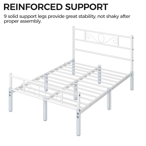 Variante de Yaheetech estructura de cama Blanco