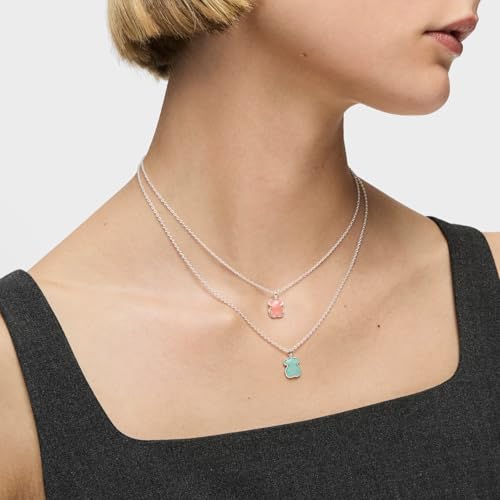 Miniatura 7 de Tous Collar De Plata De Primera Ley Para Mujer Con Motivo Oso En Amazonita, 45 Cm De Largo, Clásico Y Elegante, Colección Icon Color