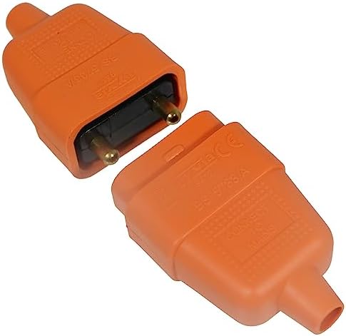 Spares2go Cable Connector Repair Kit Coupler 2 Core Socket Plug for Lawnmower Strimmer Trimmer