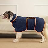 HezzLuv Albornoz para perros de microfibra ultra absorbente, para un secado rápido y fácil, toalla suave de doble capa para cachorros y adultos mascotas perros gatos