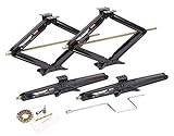 LIBRA Set of 4 30' 5000lbs RV Trailer Camper Stabilizer Leveling Scissor Jacks w/Dual Power Drill sockets & mounting Hardware Set