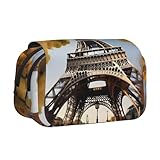 bmnaswt Cityscape Paris - Estuche doble para bolígrafos, diseño de la Torre Eiffel de Francia, bolsa de tela Oxford con bolsillos con cremallera, regalo ideal