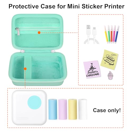 RAIALL Capa rígida para mini impressora de adesivos Moremore, bolsa de viagem para impressora térmic