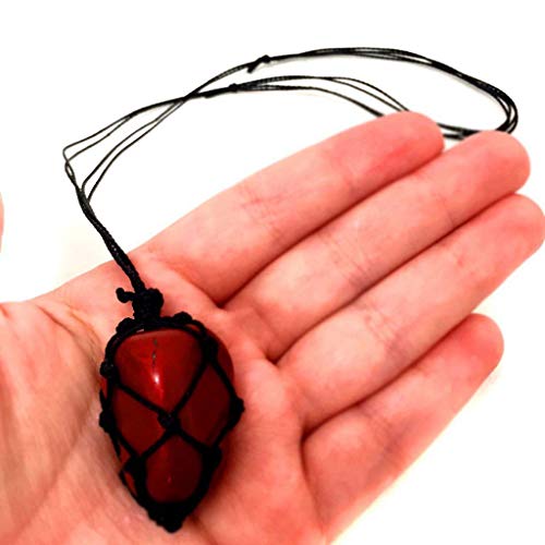 Colar de Pedra Castroada Jaspe Vermelho Natural