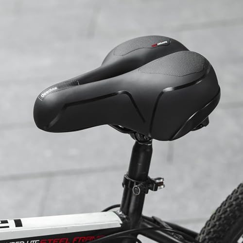 Fahrradsattel Cloud Comfort Pro Max Sattel - Endlich Schmerzfrei Radfahren Bequem Weich Memory Schaum Radsattel Mit Rotem Warnstreifen Cityradsättel Mountainbikesättel mit Federung
