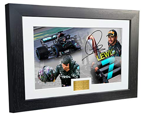 Kitbags & Lockers Large A3+ Print 7 Times World Champion Celebration Edition - Signed Lewis Hamilton - Mercedes-AMG Petronas - Autographed Photo Photograph Picture Frame Motor Sport Formula 1 F1 Gift