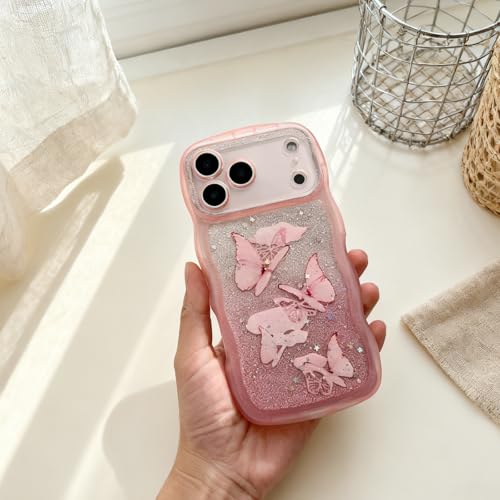 Coque 17 Pro Max carte pailletée rose, le cadeau idéal