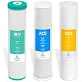 Express Water Whole House Iron & Manganese Water Filter Set – 3 Stage Water Filtration Replacement Kit – Sediment, Carbon Block, Iron & Manganese Reducing Filters – 5 Micron Water Filter 4.5 x 20 inch