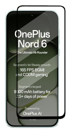 Image of HD Tempered Glass Screen Protector Compatible for OnePlus Nord 6 5G with Edge to Edge coverage and Easy Installation kit