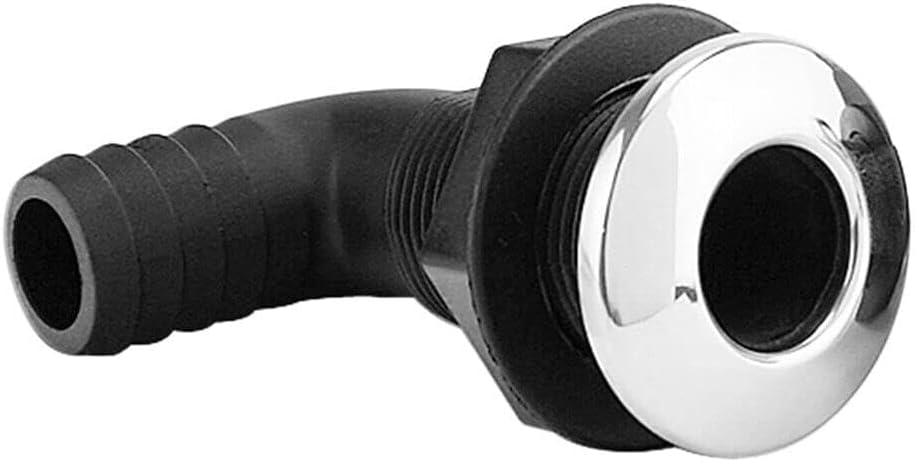 Boat 1-1/8'' Black Trim Cover 90 Degrees Hose Pipe Elbow Bilge Pump Drain Thru Hull Fitting