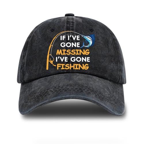 Image of Fishing Adjustable Cotton Baseball Cap, Funny Trucker Hat Gift for Men Women Grandpa Dad Fishing Lover Fisherman