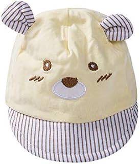 Carolilly Newborn Sun Hat 0-3 Months Unisex Summer Caps for Baby Soft Cotton Hat