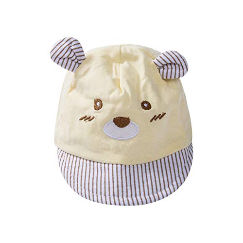 Newborn Kids Baby Boy Girl Caps Baseball Caps Unisex Bear Striped Beach Hats Cute Bear Little Ears Cap Sun Hat with Ear