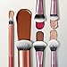 Real Techniques Full Beat Makeup Brush Set, 4 Piece Brush Kit for Foundation, Concealer, Blush, Contour, Highlight & Powder Blending, Travel Set, Soft UltraPlush Bristles, Cruelty-Free