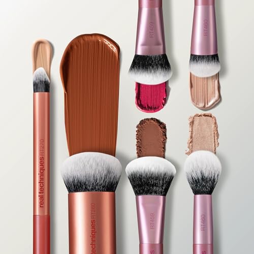 Real Techniques Full Beat Makeup Brush Set, 4 Piece Brush Kit for Foundation, Concealer, Blush, Contour, Highlight & Powder Blending, Travel Set, Soft UltraPlush Bristles, Cruelty-Free - Image 6