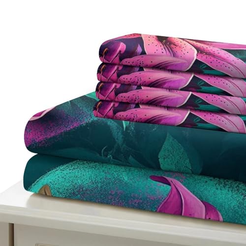 Housse de couette microfibre de qualité supérieure au motif de lys - 7