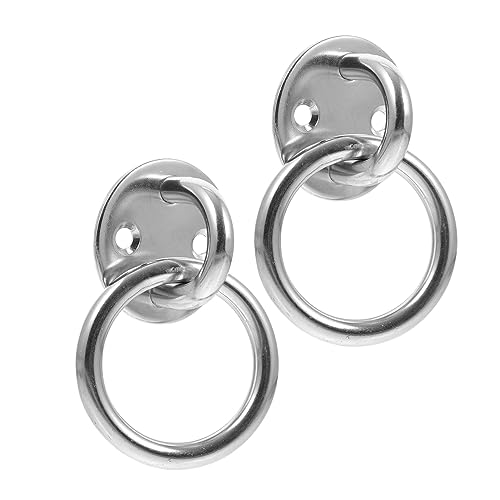 TOPBATHY 2pièces Crochet De Plafond Inoxydable Robuste Avec Anneau De Fixation Kit Plaque Œillet Rond Pour Suspensions Hamacs Et Fauteuils Suspendus