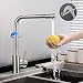 Produktbild WOOHSE Armatur Küche Wasserhahn mit 360° Drehbar Wasserdüse, Küchenarmatur Einhebelmischer Mischbatterie Edelstahl Waschtischarmatur Küche Spültischarmatur für Küchen Spülen