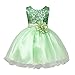 Weixinbuy Kids Girls Sequin Bowknot Sleeveless Summer Wedding Party Dress Green 5-6Y