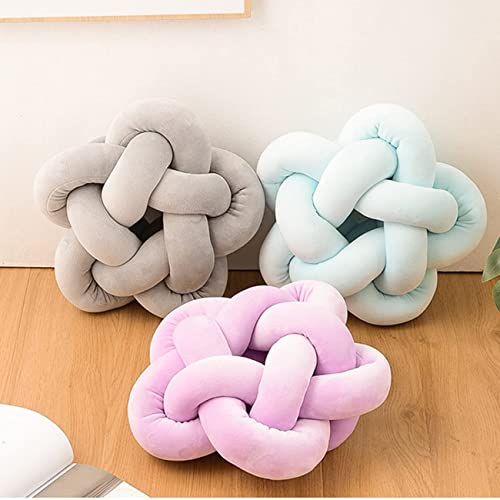 Zanyb Knot Plush Throw Pillow Handmade Knotted Star Soft Sofa Lumbar Cushion Stuffed Ball Pillow Home Office Children Room Decor, Emerald Green 12.59 In32 Cm #TOP5
