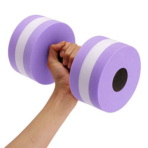 Aolvo Water Aerobics Dumbbells, Water EVA Foam Barbells Exercise Hand Bars Pool Resistance Exercises Equipment for Training Yoga Fitness Improve and Pool Sports Women/Men,Set of 2