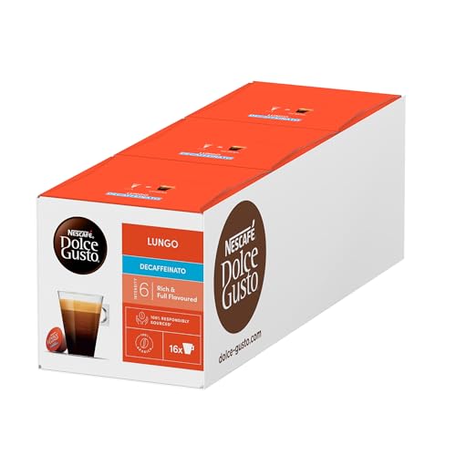 NESCAFÉ DOLCE GUSTO Lungo Decaffeinato Kaffeekapseln 3er Pack (3 x 16 Kapseln)