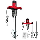 Zoihanx Double-Paddle Electric Cement Mixer,2500W Handheld Electric Concrete Mixer with 6 Adjustable Speed,Portable Mud Mixer for Mortar, Paint, Grout, Plaster, Thinset, Fodder Stirring Tool