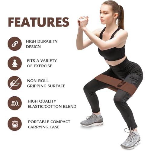 Image of CFX Resistance Bands Set, Exercise Bands with Non-Slip Design for Hips & Glutes, 3 Levels Workout Bands for Women and Men, Booty Bands for Home Fitness, Yoga, Pilates