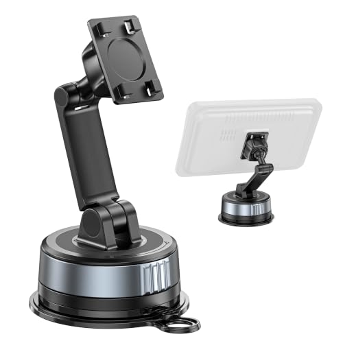 APPS2Car CarPlay Screen Mount for Dashboard & Windshield, Twist-Lock Suction Cup with Dual-Axis Adjustable Arm, Tool-Free Installation, Compatible with 7-11" Portable CarPlay Screens, Dash Cams & GPS