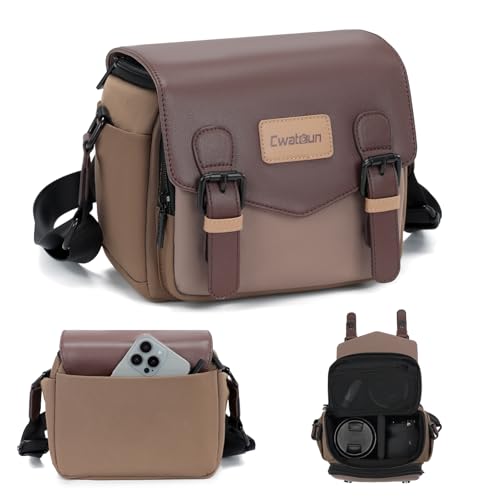 Bolso mensajero para cámara, impermeable, Brown