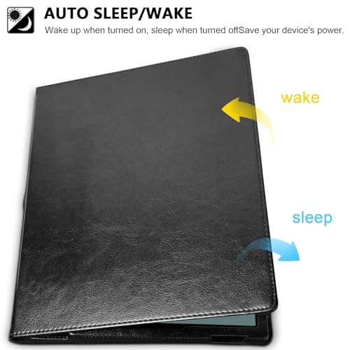 Image of E NET-CASE Case for 10.3 inch Boox Note Air4 C (2024) /Boox Note Air3 C /Air3 B /W Tablet (2023), New Upgraded Design 360 Degree Rotating Stand Cover with Pen Holder /Hand Strap, Auto Sleep /Wake (Black)