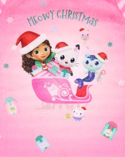 INTIMO Gabbys Dollhouse Meowy Christmas Toddler Kid's Fleece Raglan Pajama Long Sleeve Nightgown PJ Sleep Dress Girls Boys3
