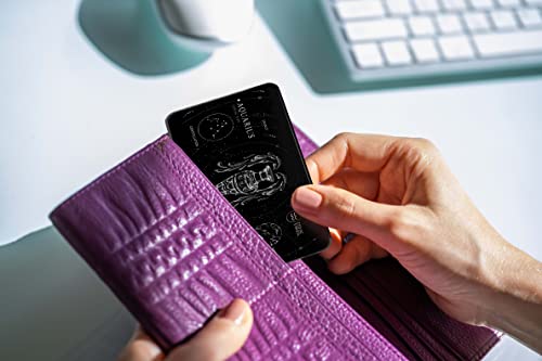 Aquarius Zodiac Sign Black Card - Wallet Card Astrology Sign For Aquarius - Uranus Planet Air Element Card4