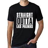 Hombre Camiseta Directamente De Las Palmas – Straight Outta Las Palmas – T-Shirt Vintage Manga Corta Regalo Original Cumpleaños Negro Profundo M