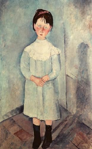 Pintura mural en lienzo de La niña de Modigliani para decoración de dormitorio 60x90cm