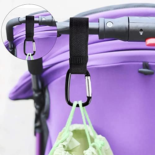 AYNKH 4 Pcs Stroller Hooks Baby Bag Clips Buggy Black Pram Pushchairs Clip Universal Fit Hook Your Shopping Bags Handbag Safely on Pushchair