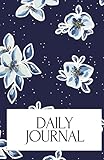 Daily Journal: Elegant Navy Blue Floral Hardcover Notebook for Writing, Planning & Reflection