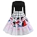Produktbild Xmiral Damen-Weinlese-Weihnachtskleid-musikalische Anmerkungen Abendkleid-Prinzessinkleid gedruckt (L,Schwarz1)
