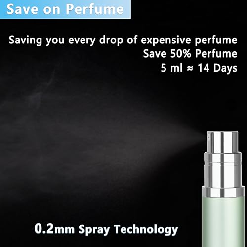Refillable Perfume Atomizer Travel Bottle 5ml Leakproof Luxury Travel Perfume Refillable Bottle, Portable Fragrance Atomiser (Light Green)2