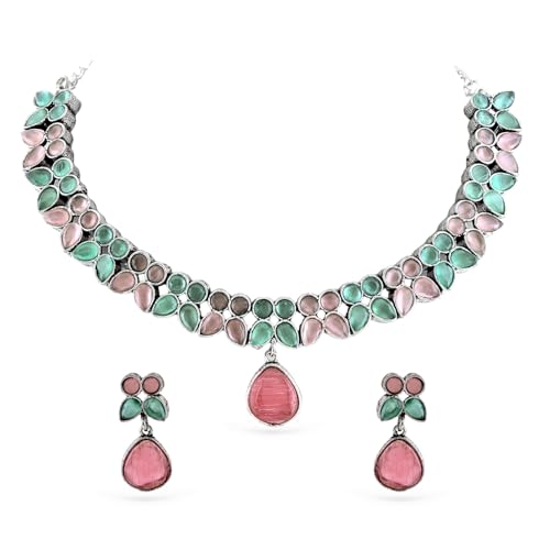 Image of Rubans Oxidised Necklace Set Jewellery Gift for Women & Girls