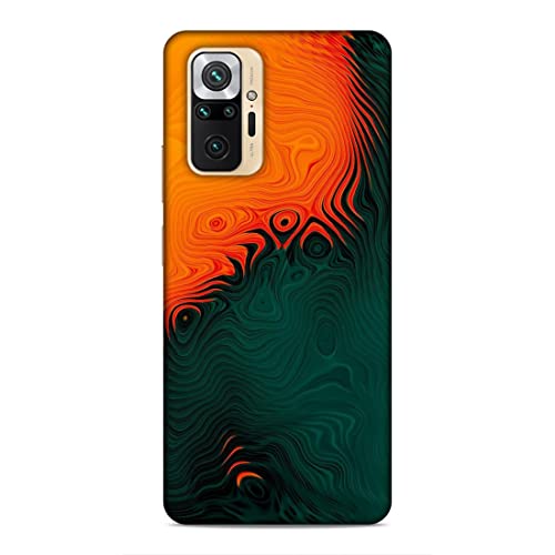 Image of Printed Mobile Back Hard Case Cover for Xiaomi Redmi Note 10 Pro | Orange, Green, Wave, Cool Theme-2188