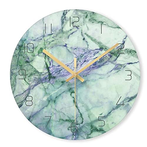 Horloge murale numérique luxe en verre effet marbre nordique pour grand salon
