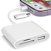 SZHAIYIJIN Lector de tarjetas SD para iPhone, lector de tarjetas de memoria con adaptador de cámara USB Plug and Play Trail Game Visor de cámara compatible con tarjeta SD y TF Adaptador de tarjeta