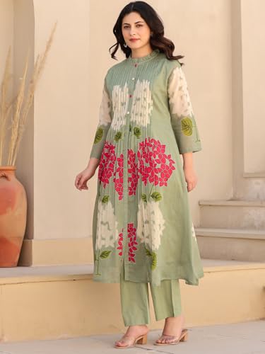 Image of INDO ERA Women's Cotton Floral Printed Kurta Set | Soft Fabric | Stylish Ethnic Suit,IEOUT104