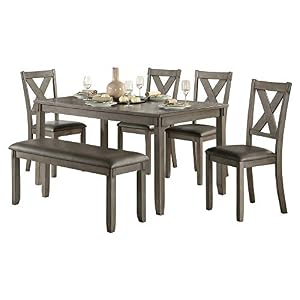 Homelegance 6-Piece Pack Dinette Set, Gray