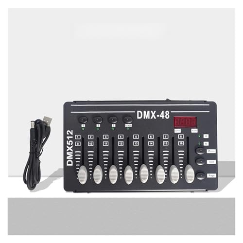 Controlador portátil DMX 512, mini consola de DJ, equipo de iluminación de escenario de 48 canales for DJ móvil, espectáculos, discotecas, clubes, bodas y eventos.