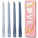 Produktbild Topsics Spiralförmige Spitzkerzen, 4 Stück geruchlose Spitzkerzen, 25cm hoch, ideales Valentinstagsgeschenk, Blau Spitzkerzen