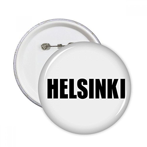 Badge bouton Helsinki Finlande souvenir de ville rond XL, décoration cadeau multicolore originale